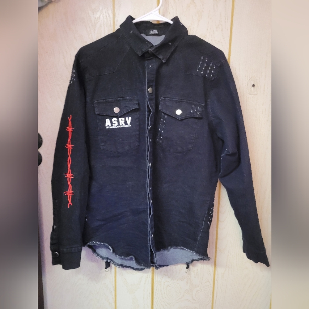 ASRV Black Lightweight Shirt Jacket Sleek Design